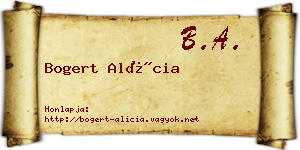 Bogert Alícia névjegykártya